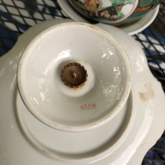 Vintage Lusterware Luster Vibrant Floral Pedestal Compote Gorgeous! - Picture 9 of 10